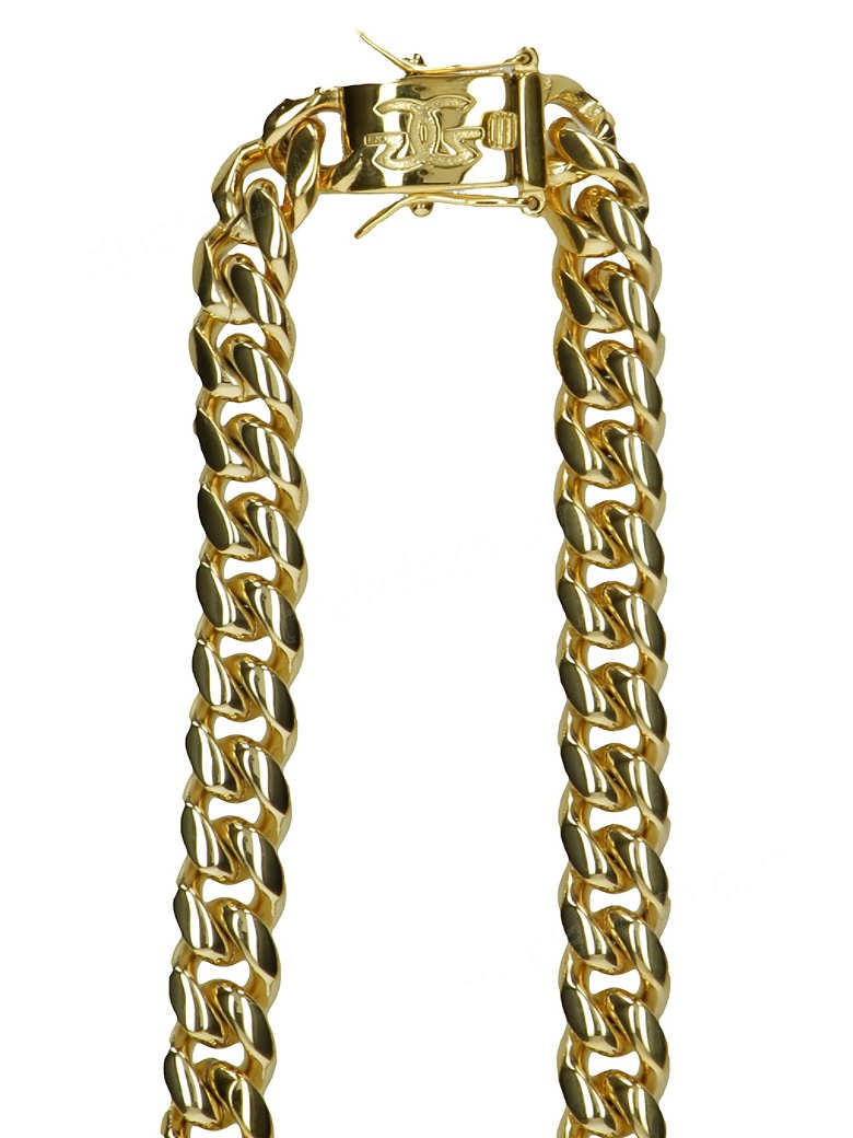 The Gold Gods-10mm 22" Miami Cuban Link Chain Good quality - -1