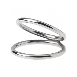 Epic-Silver Stripe Double Ring M Good quality